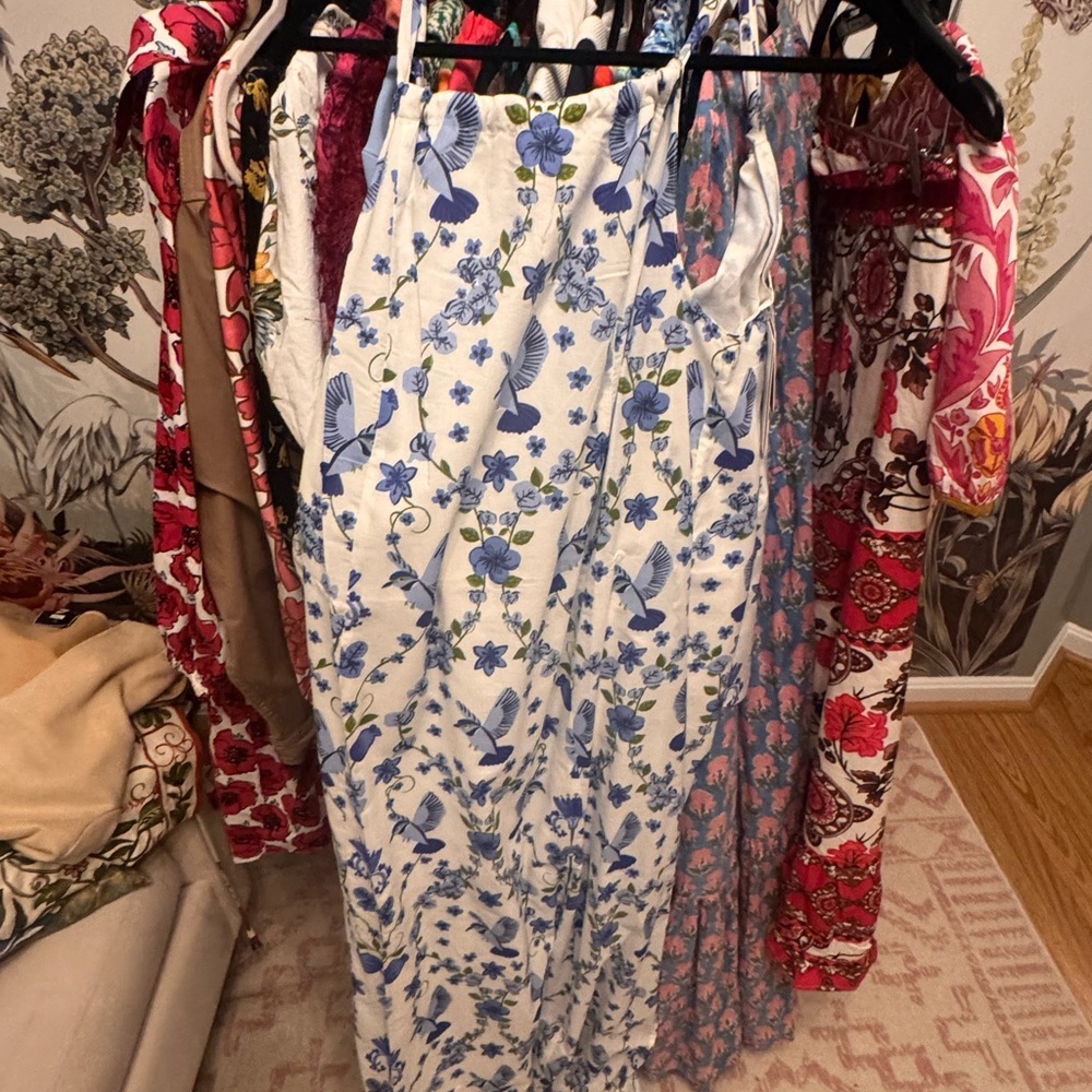 Floral Blue and White Dress